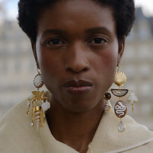 Load image into Gallery viewer, Sun and Serpent Cameo Earrings - READY To SHIP

