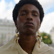 Load image into Gallery viewer, Sun and Serpent Cameo Earrings - READY To SHIP
