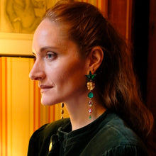 Load image into Gallery viewer, Green &amp; Red Drop Earrings - SOLD
