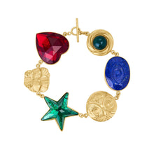 Load image into Gallery viewer, Heart and Star Charm Bracelet
