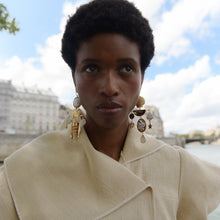 Load image into Gallery viewer, Sun and Serpent Cameo Earrings - READY To SHIP
