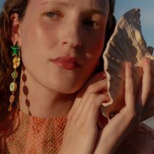 Load image into Gallery viewer, Green Heart and Star Earrings
