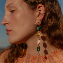 Load image into Gallery viewer, Green Heart and Star Earrings
