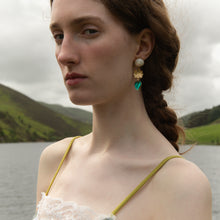 Load image into Gallery viewer, Pink and Green Shell Earrings - READY TO SHIP
