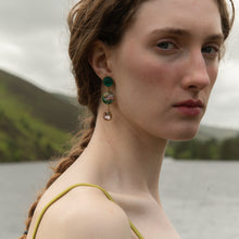 Load image into Gallery viewer, Pink and Green Shell Earrings - READY TO SHIP
