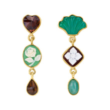 Load image into Gallery viewer, Three Charm Moving Drop Earrings - READY TO SHIP
