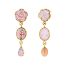 Load image into Gallery viewer, Three Charm Moving Drop Earrings - READY TO SHIP
