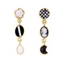 Load image into Gallery viewer, Three Charm Moving Drop Earrings - READY TO SHIP
