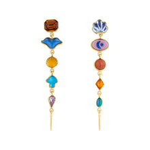Load image into Gallery viewer, Five Charm Victorian Drop Earrings - READY TO SHIP
