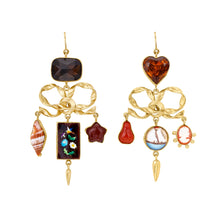Load image into Gallery viewer, Bow Charm Balance Drop Earrings

