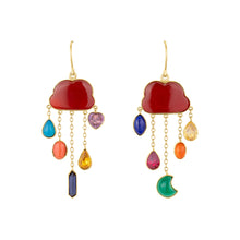 Load image into Gallery viewer, Cloud and Rain Chain Drop Earrings - READY TO SHIP

