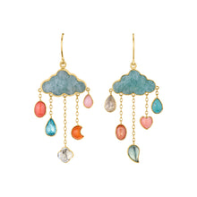 Load image into Gallery viewer, Cloud and Rain Chain Drop Earrings - READY TO SHIP
