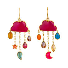 Load image into Gallery viewer, Cloud &amp; Rain Chain Drop Earrings - READY TO SHIP
