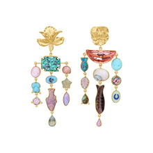 Load image into Gallery viewer, Flower and Fish Drop Earrings - READY TO SHIP
