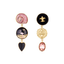 Load image into Gallery viewer, Flamingo and Lion Earrings - READY TO SHIP
