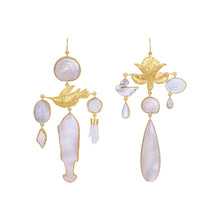 Load image into Gallery viewer, Orchid and Fish Drop Earrings - READY TO SHIP
