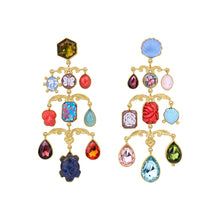 Load image into Gallery viewer, Ornamental Scroll Chandelier Earrings
