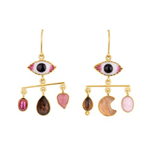 Load image into Gallery viewer, Pink Eye Balance Drop Earrings - READY TO SHIP
