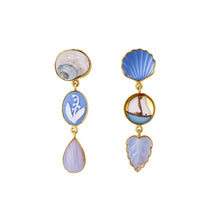 Load image into Gallery viewer, Sailboat and Shell Earrings READY TO SHIP
