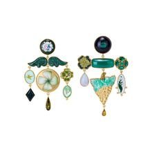 Load image into Gallery viewer, Four Leaf Clover &amp; Green Grape Earrings - SOLD
