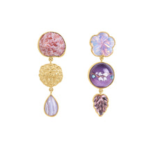 Load image into Gallery viewer, Lion and Flower Earrings - READY TO SHIP
