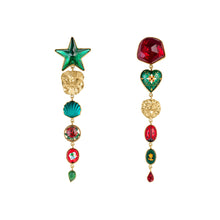 Load image into Gallery viewer, Green &amp; Red Drop Earrings - SOLD
