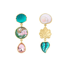 Load image into Gallery viewer, Pink and Green Shell Earrings - READY TO SHIP
