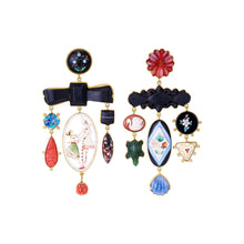 Load image into Gallery viewer, Clown &amp; Strawberry Bow Earrings - SOLD
