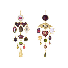 Load image into Gallery viewer, Garnet &amp; Olive Cinabre Chandelier Earrings - SOLD
