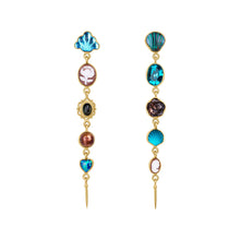 Load image into Gallery viewer, Five Charm Victorian Drop Earrings - READY TO SHIP
