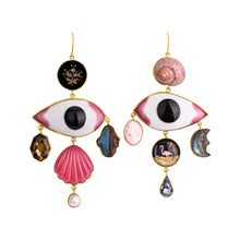 Load image into Gallery viewer, Pink Eye and Flamingo Earrings - READY TO SHIP
