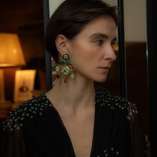 Load image into Gallery viewer, Four Leaf Clover &amp; Green Grape Earrings - SOLD
