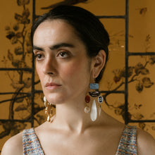 Load image into Gallery viewer, Mosaic Flower Drop Earrings - READY TO SHIP

