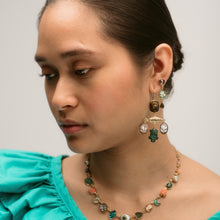 Load image into Gallery viewer, Three Charm Moving Drop Earrings - READY TO SHIP

