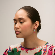 Load image into Gallery viewer, Three Charm Moving Drop Earrings - READY TO SHIP
