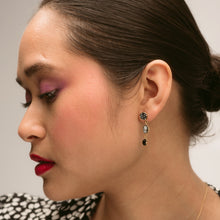 Load image into Gallery viewer, Three Charm Moving Drop Earrings - READY TO SHIP
