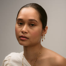 Load image into Gallery viewer, Three Charm Moving Drop Earrings - READY TO SHIP
