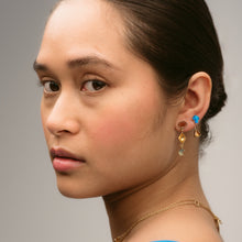 Load image into Gallery viewer, Three Charm Moving Drop Earrings - READY TO SHIP
