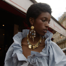 Load image into Gallery viewer, Cameo Eye and Serpent Balance Drop Earring - READY TO SHIP
