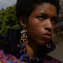 Load image into Gallery viewer, Ornamental Scroll Chandelier Earrings
