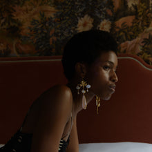 Load image into Gallery viewer, Orchid and Fish Drop Earrings - READY TO SHIP
