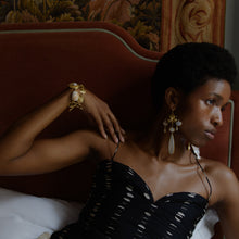 Load image into Gallery viewer, Orchid and Fish Drop Earrings - READY TO SHIP
