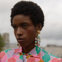 Load image into Gallery viewer, Flower and Fish Drop Earrings - READY TO SHIP
