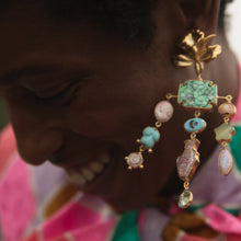 Load image into Gallery viewer, Flower and Fish Drop Earrings - READY TO SHIP
