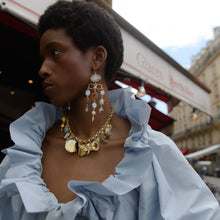 Load image into Gallery viewer, Cameo Eye and Serpent Balance Drop Earring - READY TO SHIP

