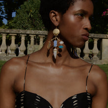 Load image into Gallery viewer, Bird Branch and Shell Drop Earrings
