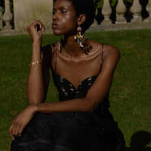 Load image into Gallery viewer, Bird Branch and Shell Drop Earrings
