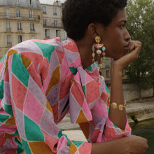 Load image into Gallery viewer, Flower and Fish Drop Earrings - READY TO SHIP
