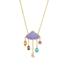 Load image into Gallery viewer, Cloud and Rain Chain Drop Necklace - READY TO SHIP
