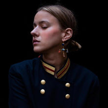Load image into Gallery viewer, Eye Cross Drop Earrings - READY TO SHIP - READY TO SHIP
